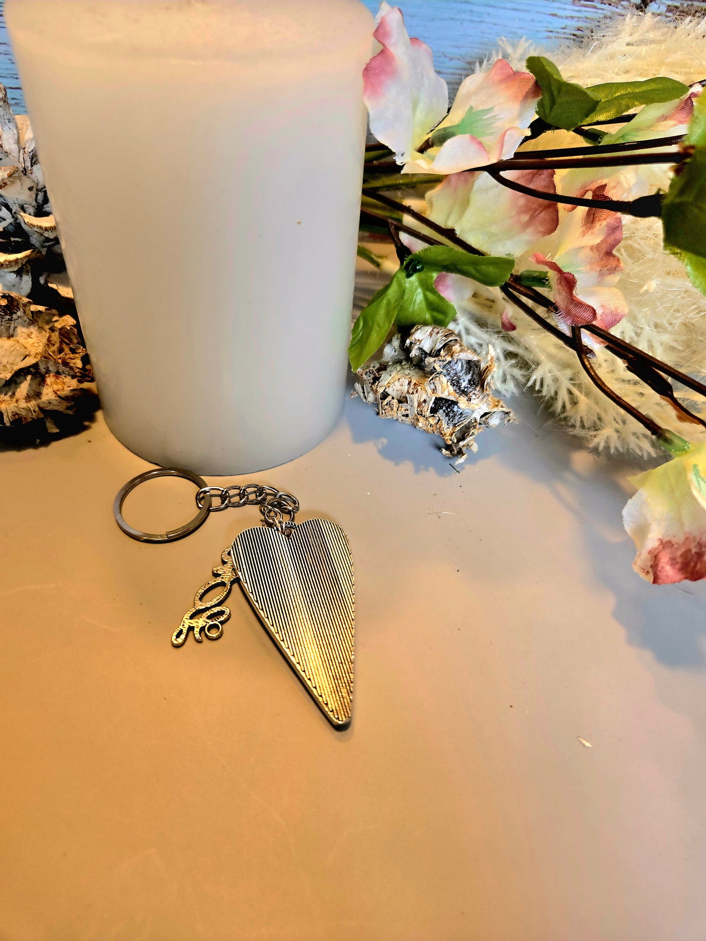 Rainbow Heart Keychain - Handmade