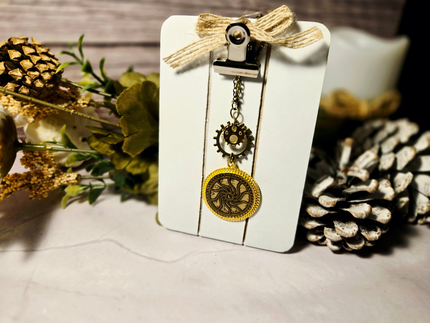 Steampunk Sun Gear Pendant Necklace: Vintage Clockwork Jewelry
