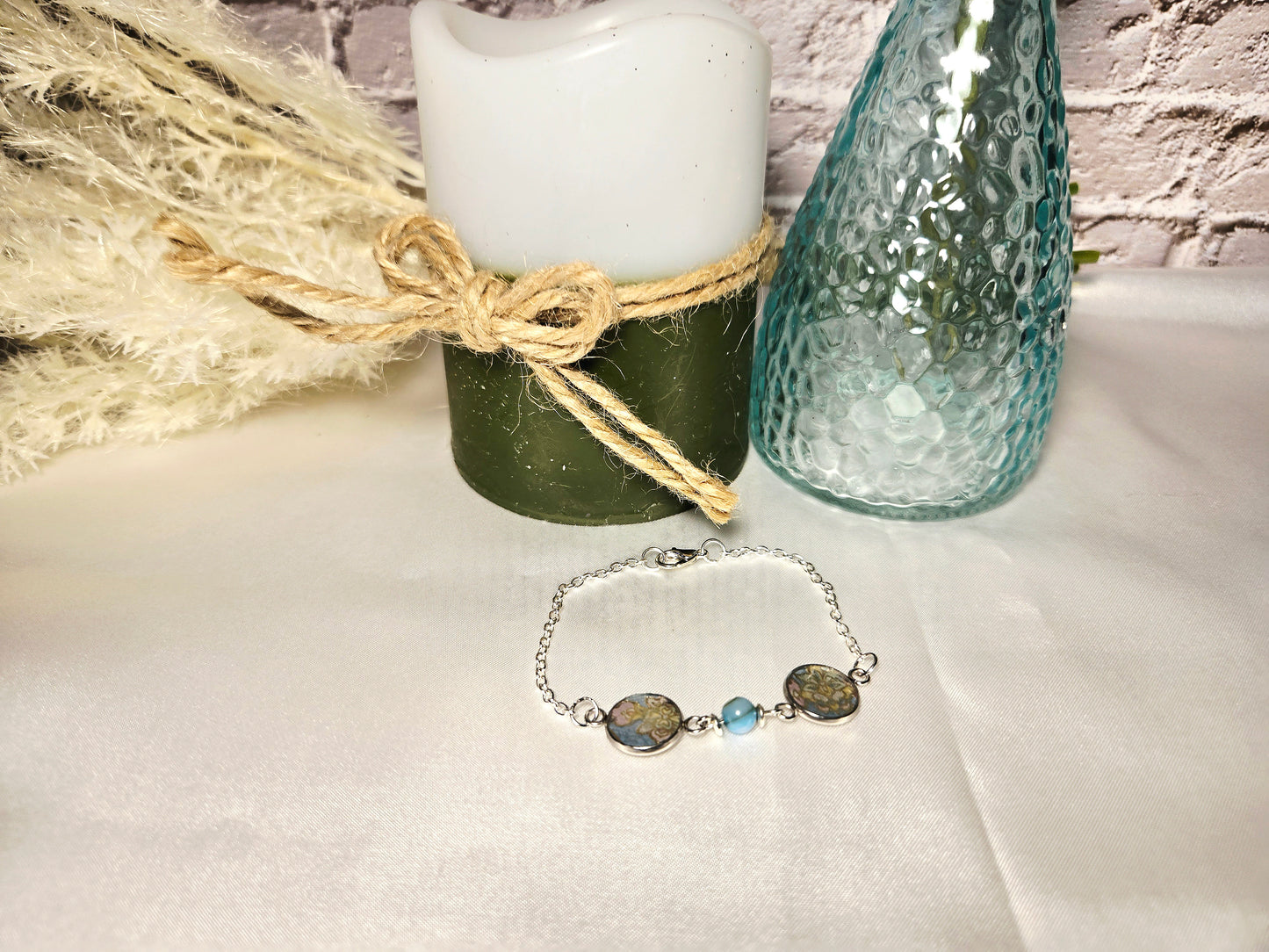 Handmade Boho Chic Floral Art Bracelet