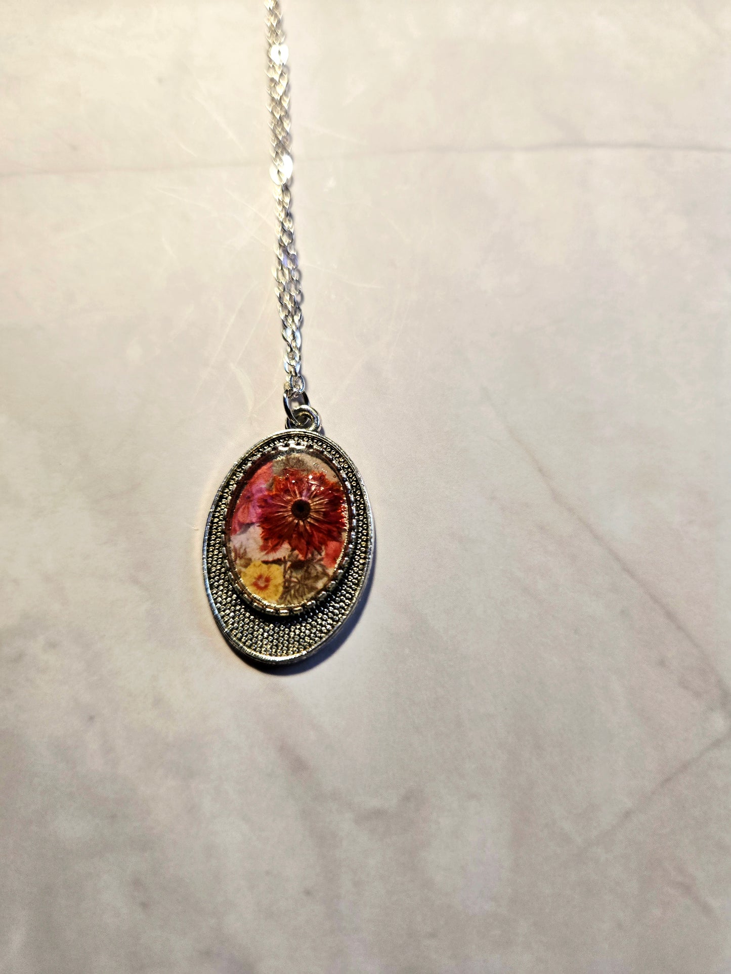 Pressed Flower Necklace | Real Dried Flowers in Resin Pendant | Nature-Inspired Jewelry