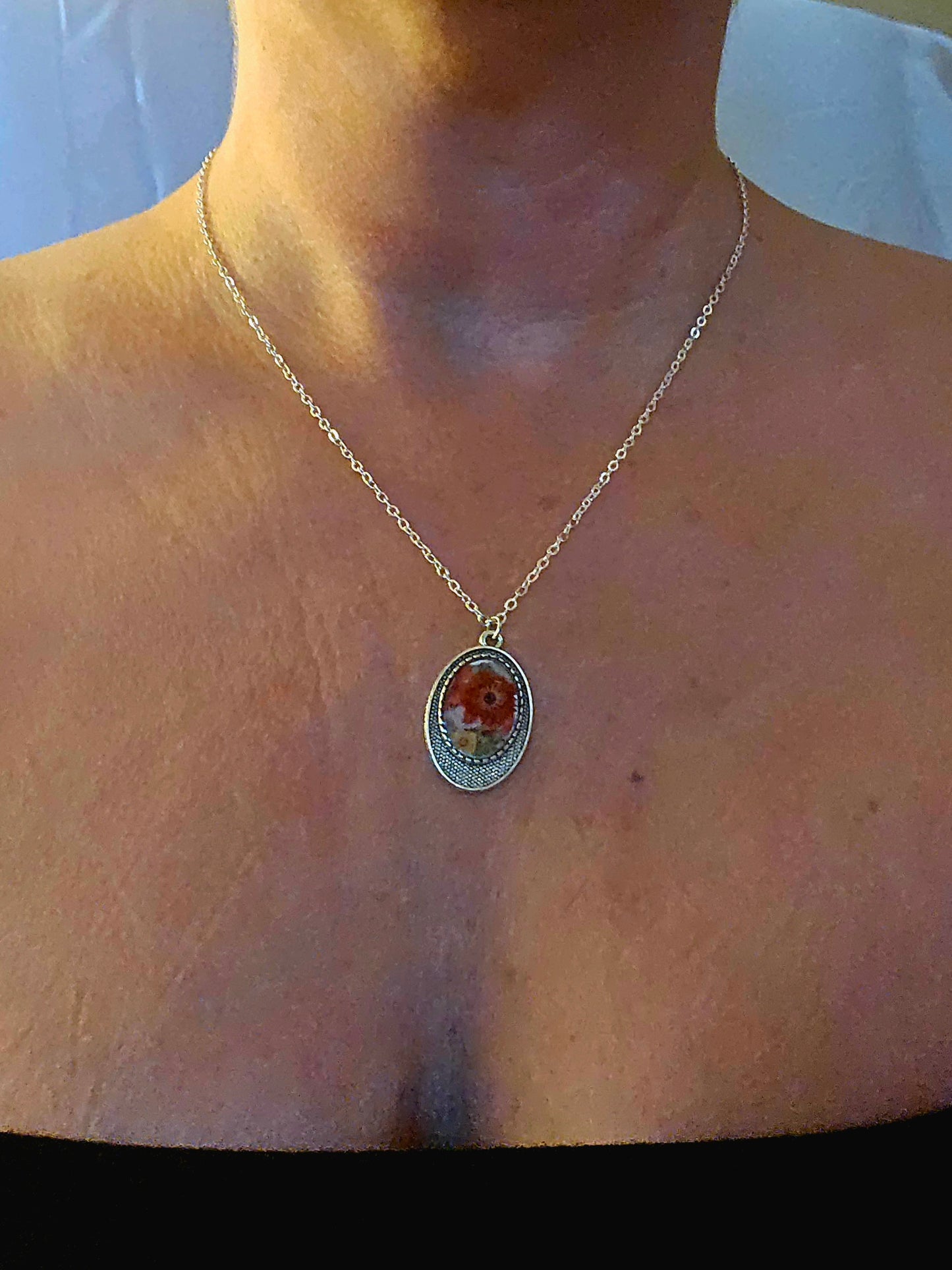 Pressed Flower Necklace | Real Dried Flowers in Resin Pendant | Nature-Inspired Jewelry