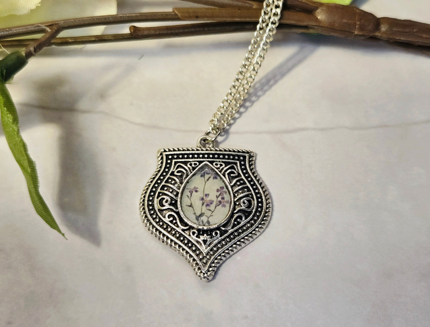 Vintage Boho Shield Pendant