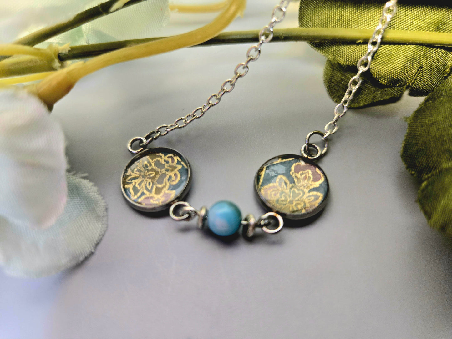 Handmade Boho Chic Floral Art Bracelet