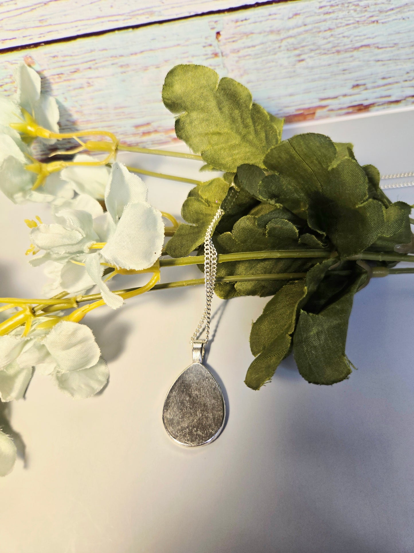 Whimsical Teardrop Pendant Necklace: Vintage Bird Collage, Resin Charm