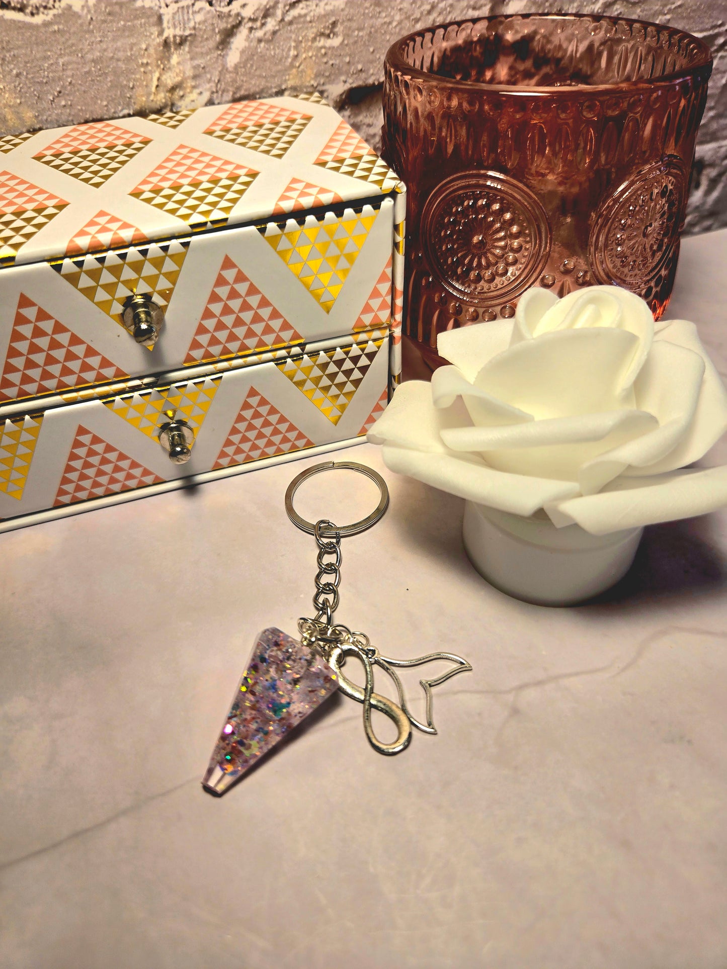 Mermaid Tail Keychain: Glitter Resin Charm, Ocean Keyring