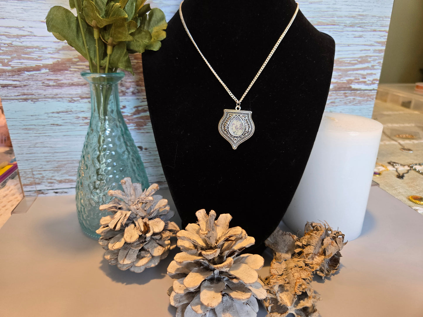 Vintage Boho Shield Pendant