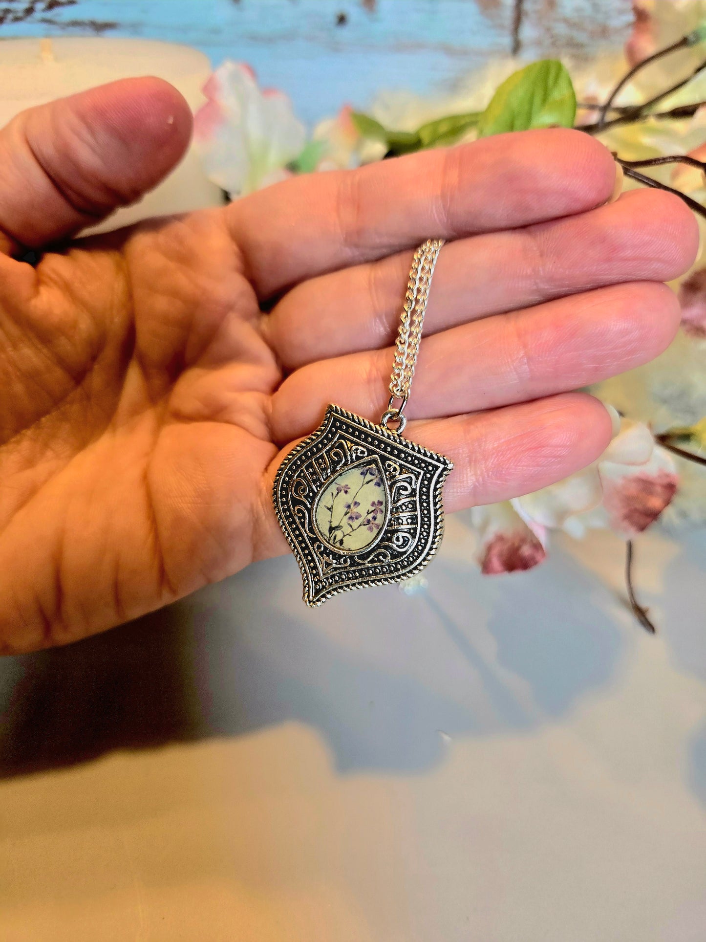 Vintage Boho Shield Pendant