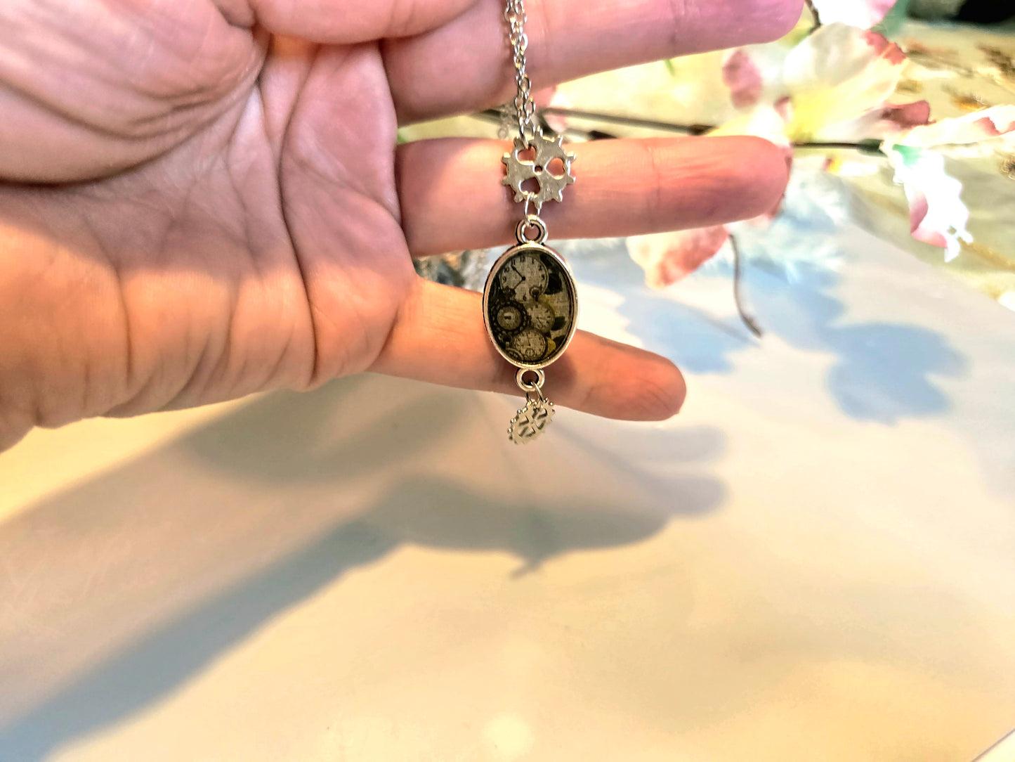 Steampunk Clockwork Pendant Necklace: Gothic Gear Charm Jewelry
