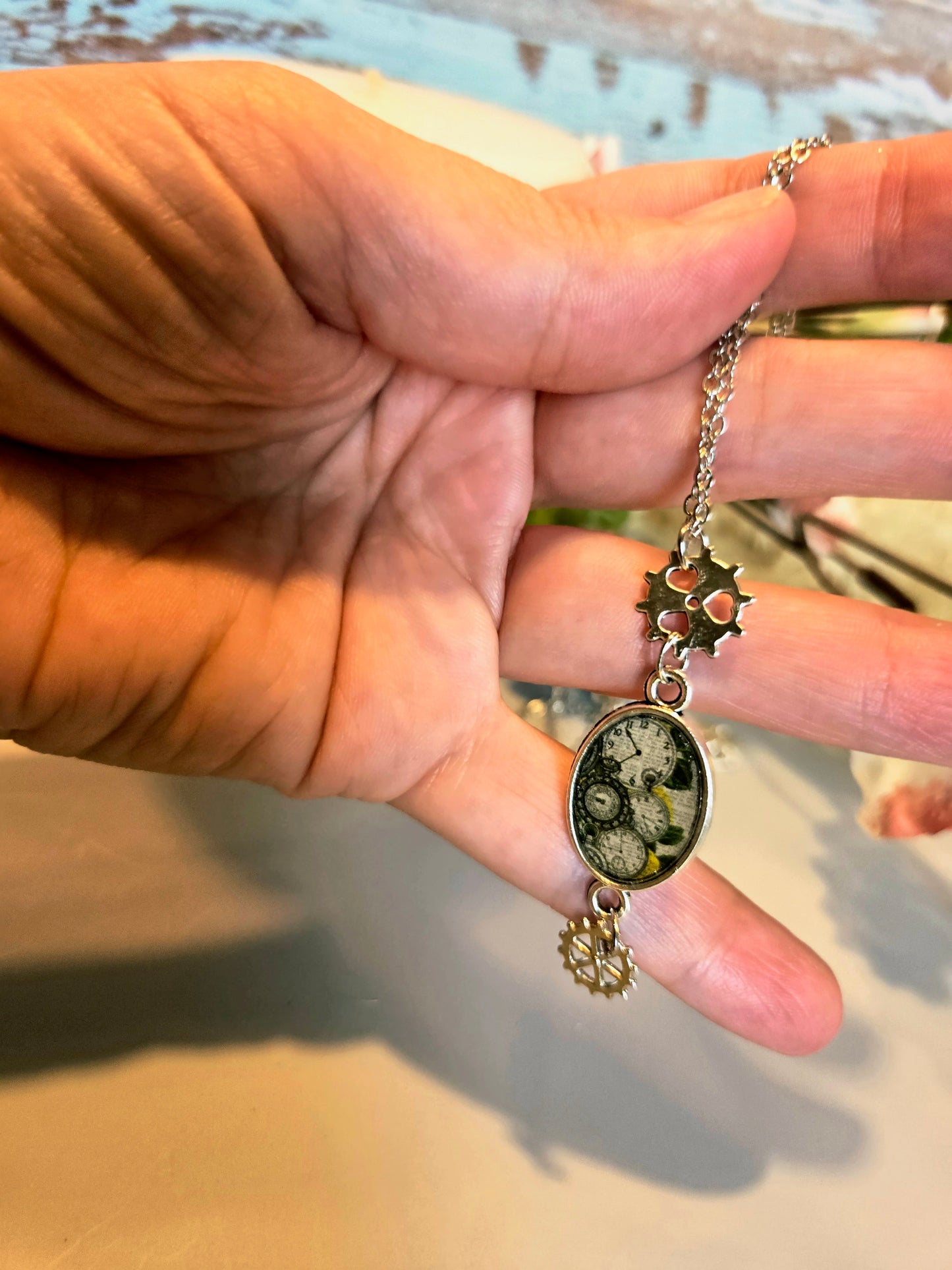 Steampunk Clockwork Pendant Necklace: Gothic Gear Charm Jewelry