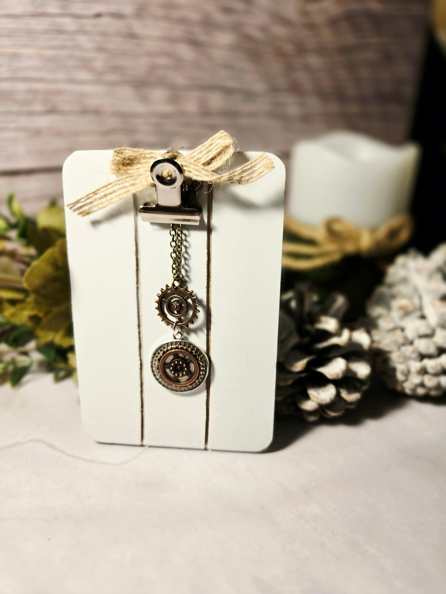 Steampunk Gear Pendant Necklace – Industrial Gear Jewelry, Vintage Clockwork Statement Necklace