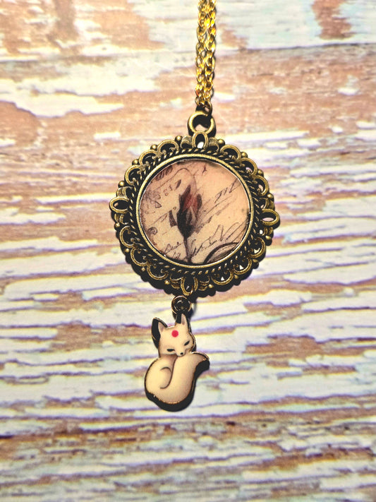 Vintage Fox Pendant Necklace – Antique Style Cameo with Fox Charm, Nature-Inspired Jewelry