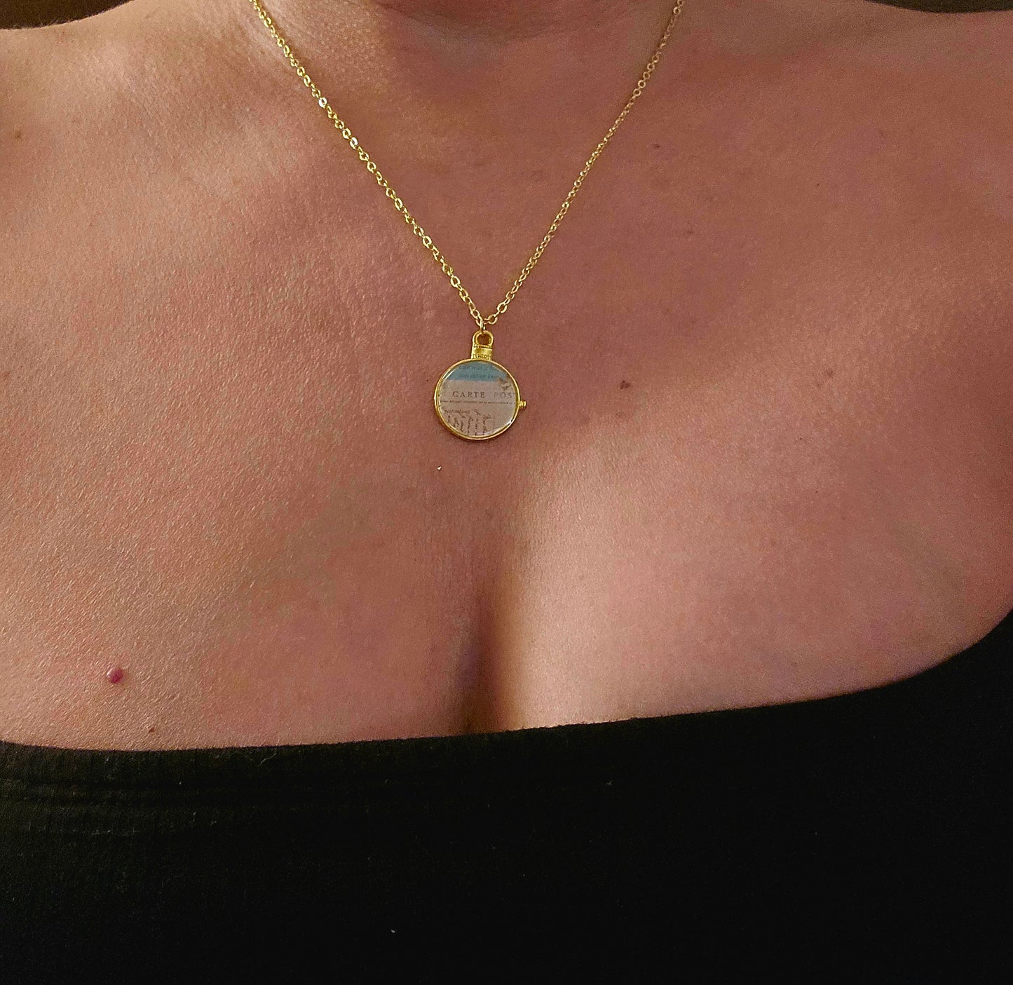 Vintage Inspired Postcard Pendant Necklace