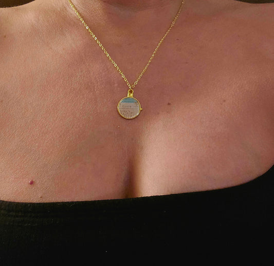 Vintage Inspired Postcard Pendant Necklace