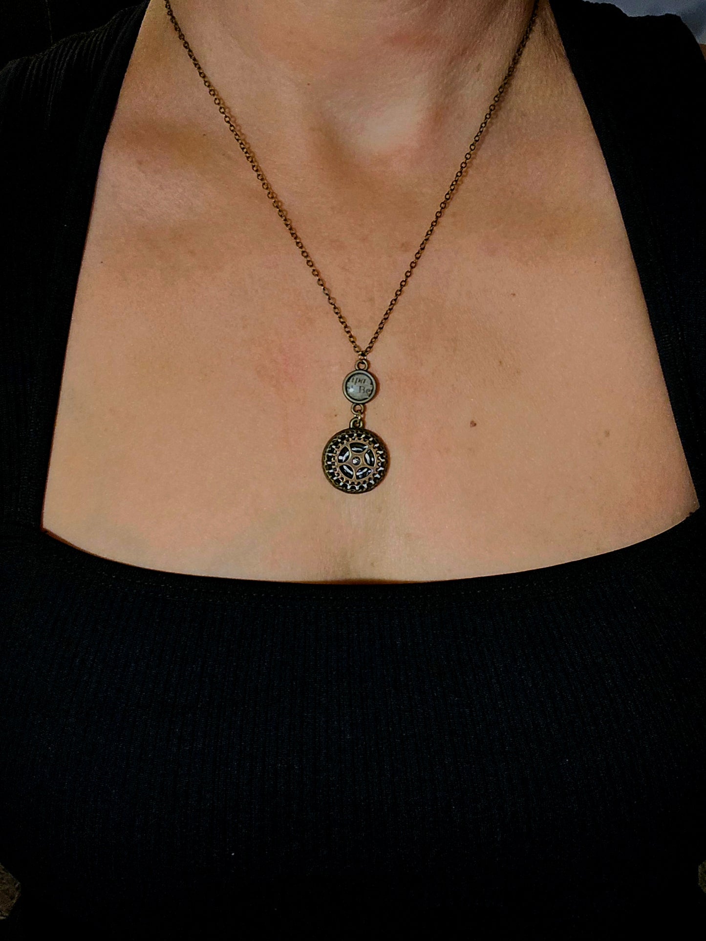 Steampunk Gear Pendant Necklace: Bronze & Silver Clockwork Jewelry