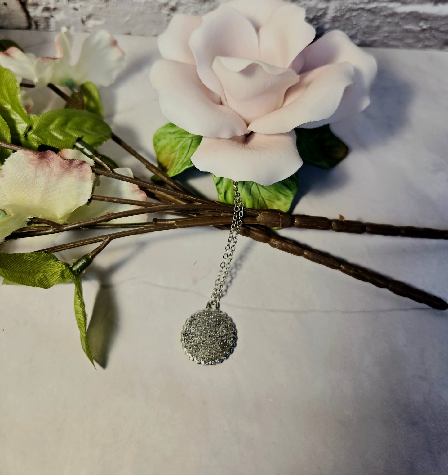 Vintage Butterfly Postcard Pendant Necklace – Silver Chain with Butterfly Charm