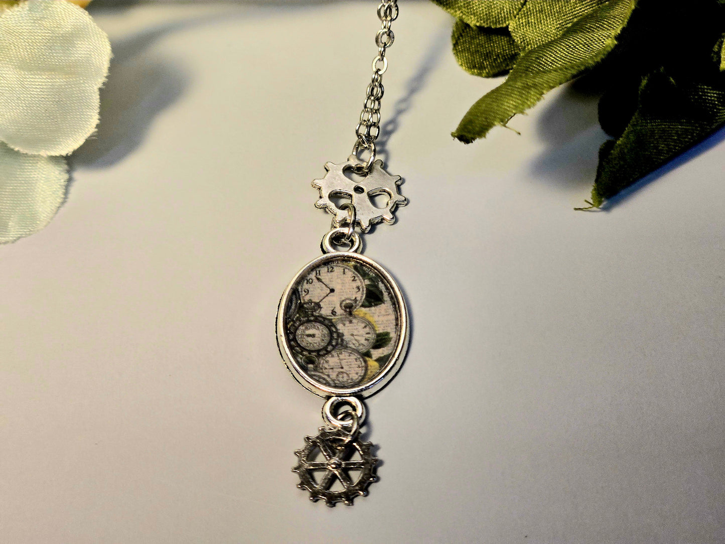 Steampunk Clockwork Pendant Necklace: Gothic Gear Charm Jewelry