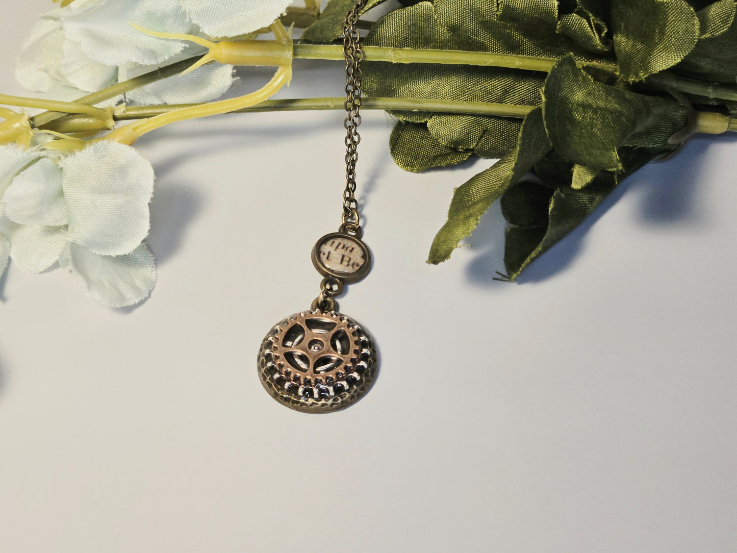 Steampunk Gear Pendant Necklace: Bronze & Silver Clockwork Jewelry