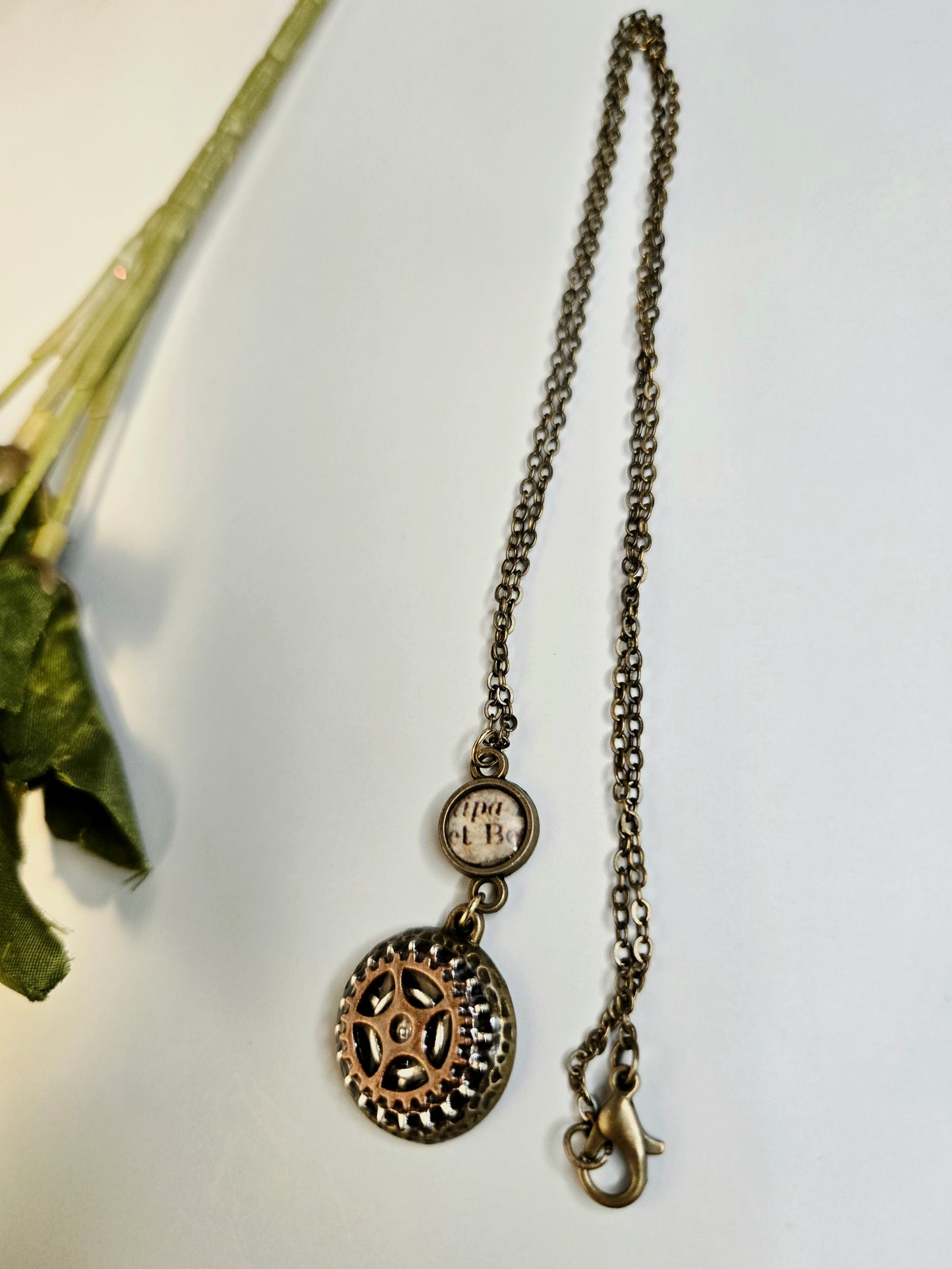 Steampunk Gear Pendant Necklace: Bronze & Silver Clockwork Jewelry