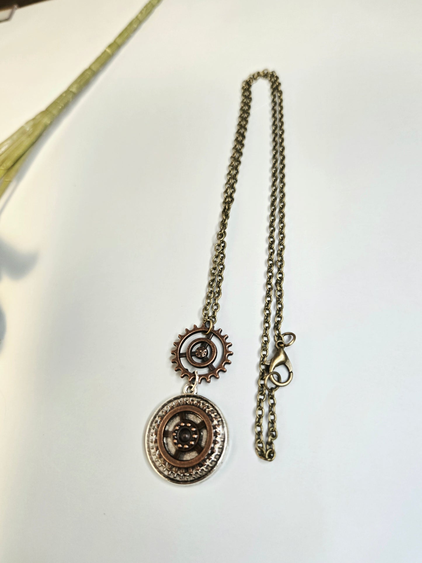 Steampunk Gear Pendant Necklace – Industrial Gear Jewelry, Vintage Clockwork Statement Necklace