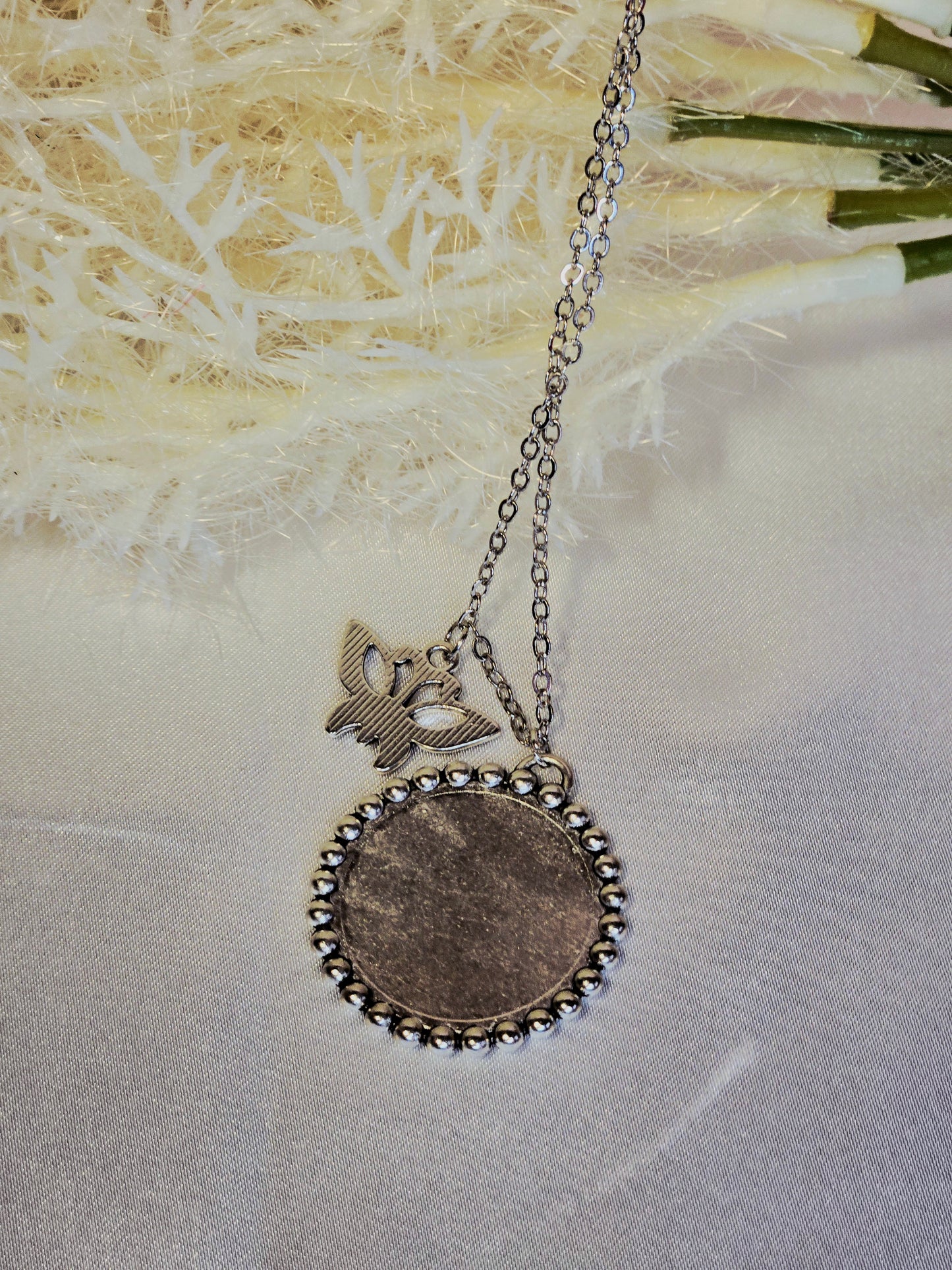 Butterfly Pendant Necklace – Vintage Monarch Illustration with Silver Butterfly Charm