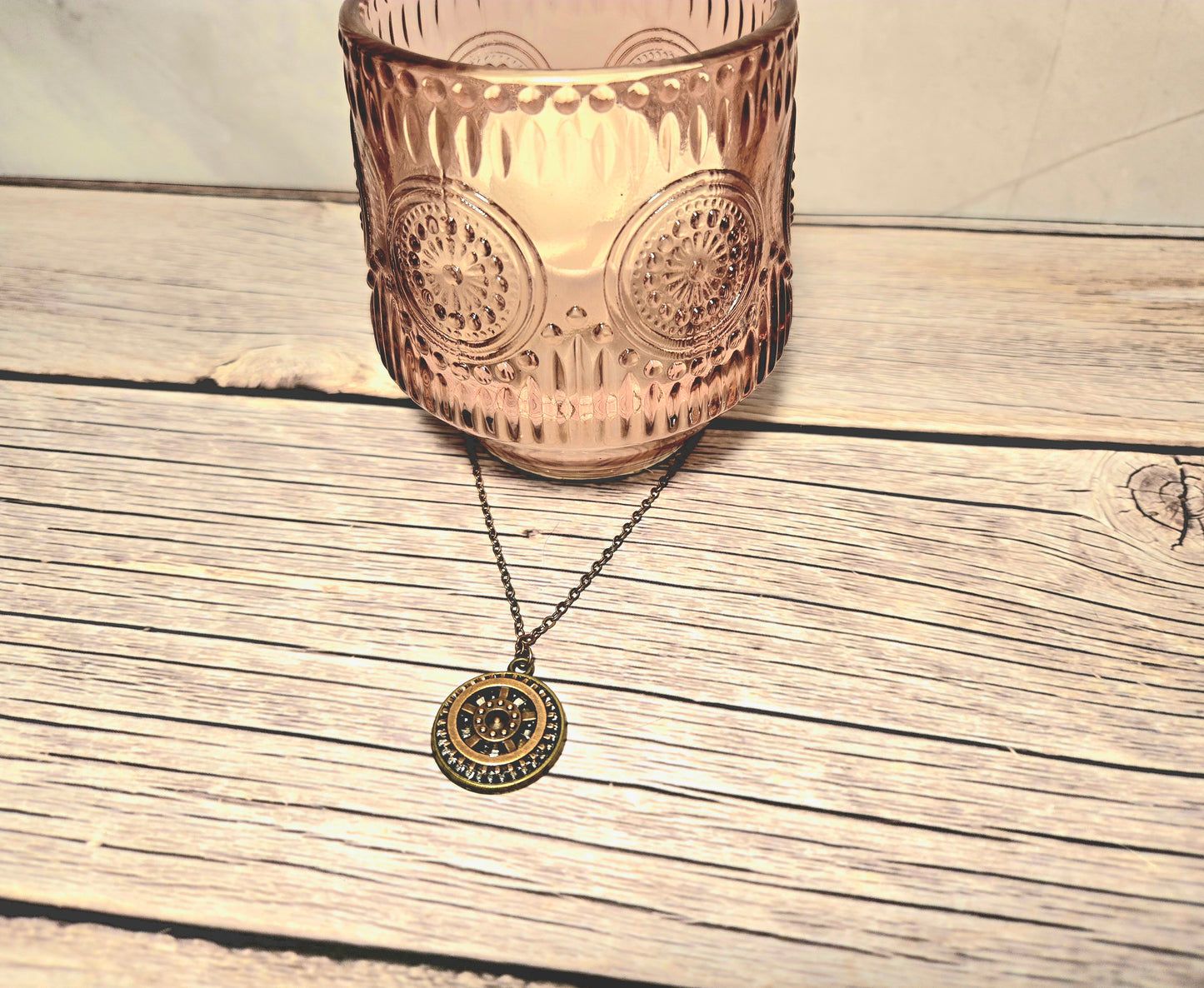 Steampunk Gear Pendant Necklace – Vintage Industrial Copper Chain Jewelry