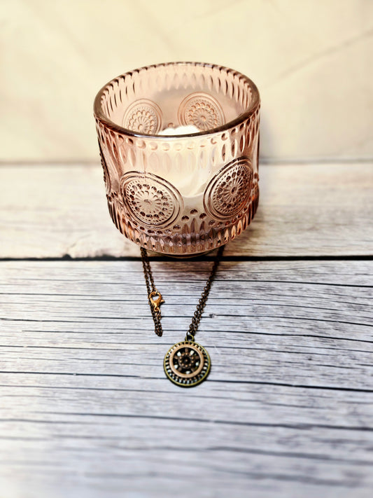 Steampunk Gear Pendant Necklace – Vintage Industrial Copper Chain Jewelry