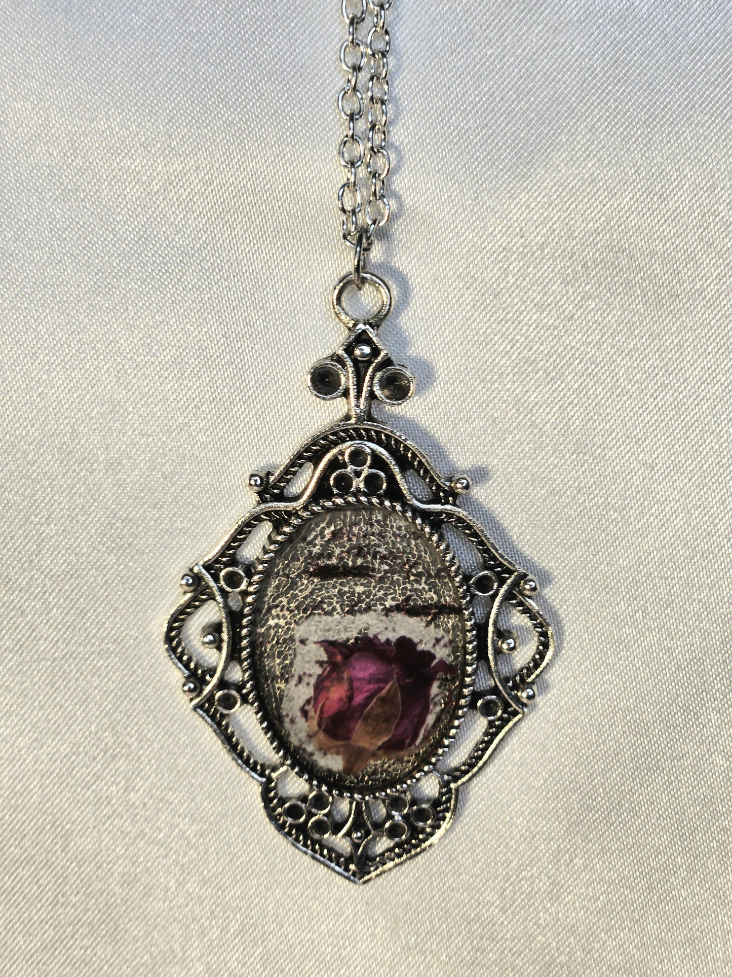 Vintage Style Amethyst Filigree Pendant Necklace
