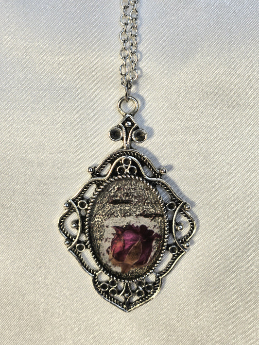 Vintage Style Amethyst Filigree Pendant Necklace