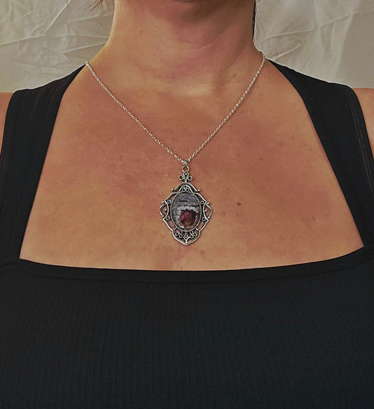 Vintage Style Amethyst Filigree Pendant Necklace