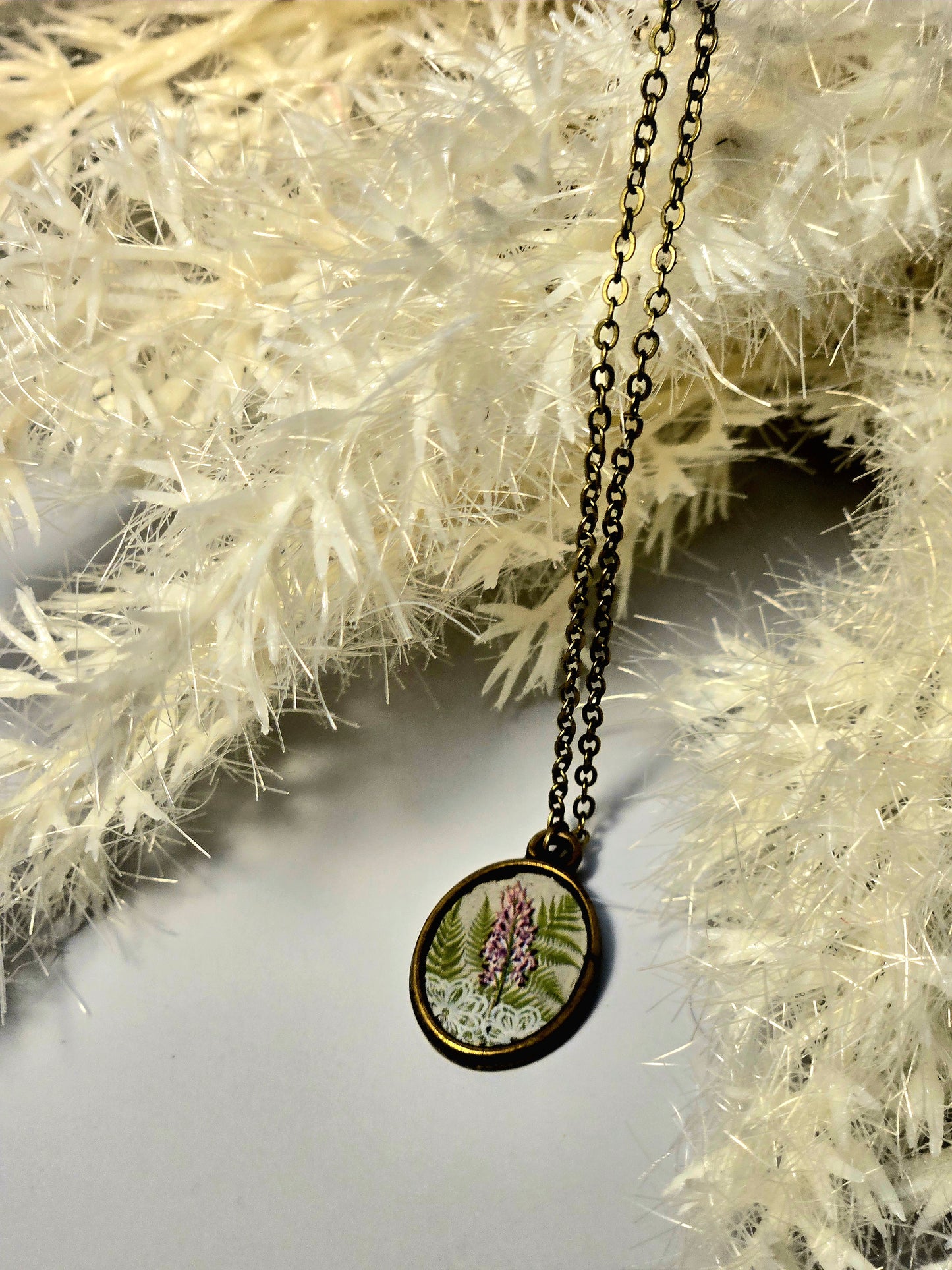 Lavender Botanical Pendant Necklace