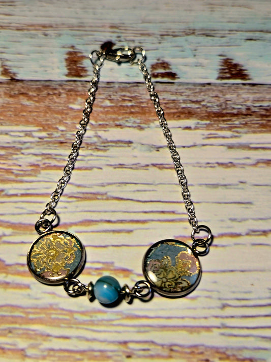 Handmade Boho Chic Floral Art Bracelet