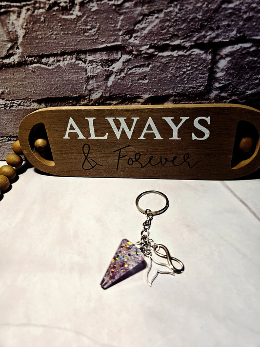 Mermaid Tail Keychain: Glitter Resin Charm, Ocean Keyring